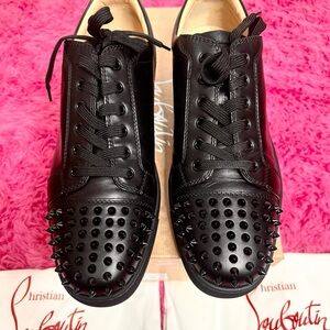 Christian Louboutin Black Spiked Sneakers